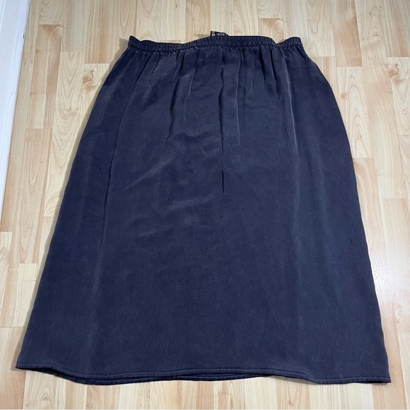 Moda Seta Sandra King Skirt Womens 10 Navy Silk Essentials Corporate VTG - Picture 1 of 4